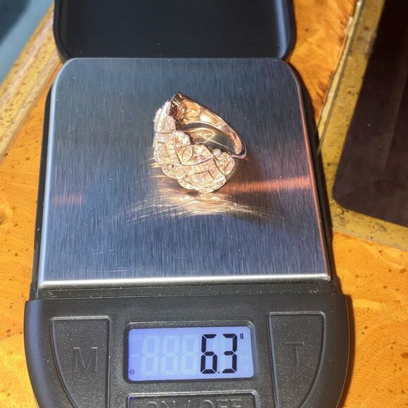 Natural Pink Diamond Sterling Silver Ring Size 6 - Picture 9 of 9